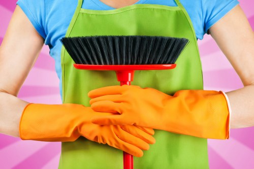Professional sofa cleaning process for a modern living room