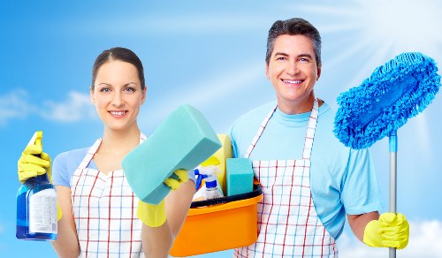 Employee safety procedures being followed in an organized work area